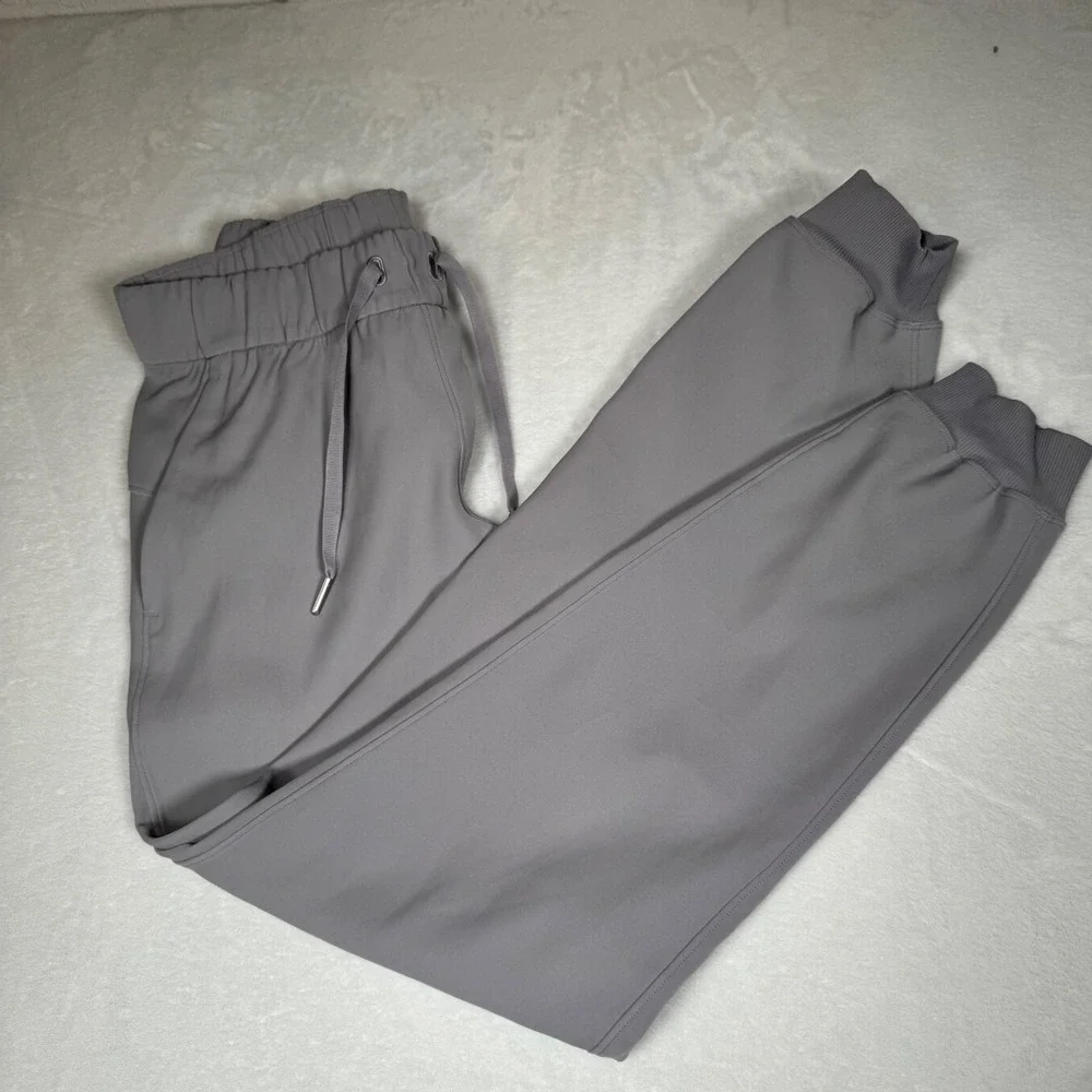 Lululemon Align Jogger Pants Gray Size 4 High Rise Ribbed Cuffs Drawstring Waist